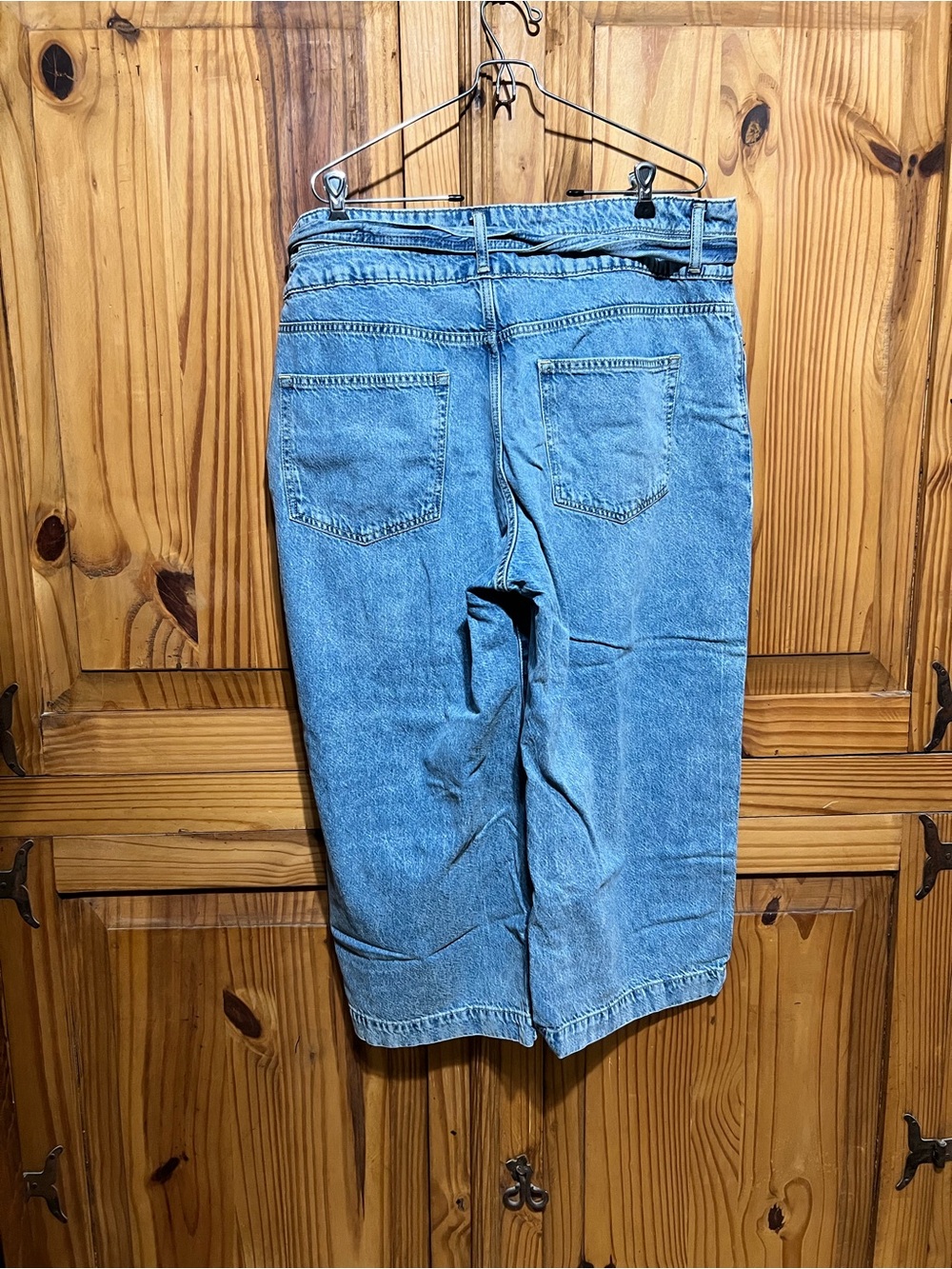 Lauren Ralph Lauren Light Blue Relaxed Jeans with Tie Belt Size 14W - Picture 2 of 6